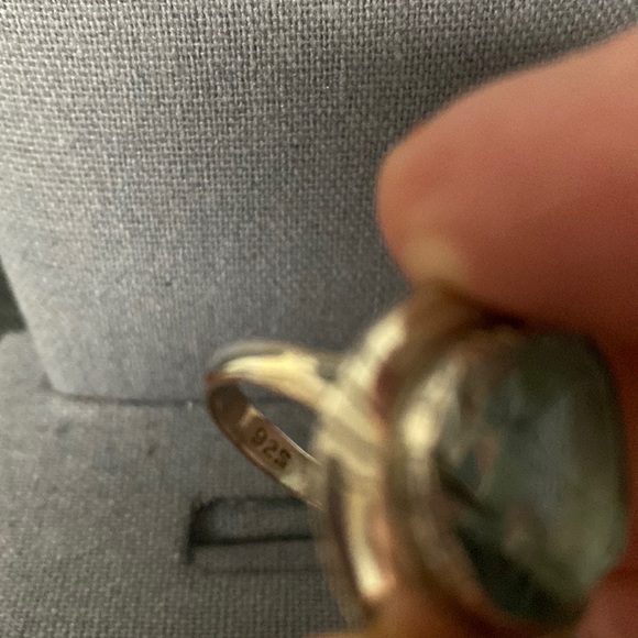 Vintage Sterling 925 silver cocktail ring with aquamarine stone. Size 8 - Picture 7 of 12